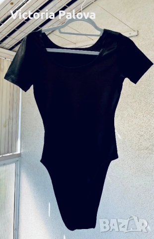 Черна блуза-боди, снимка 2 - Корсети, бюстиета, топове - 51640191