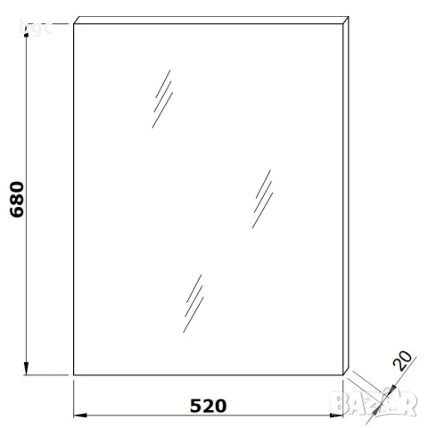 Луксозно огледало Огледало King Nova, 52x68x2 см, Сребрист, 24 месеца  гаранция , снимка 4 - Огледала - 48877402
