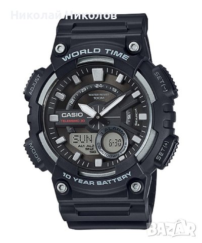 Мъжки часовник Casio AEQ-110W-1AV с будилник и хронограф, снимка 1 - Мъжки - 43780848
