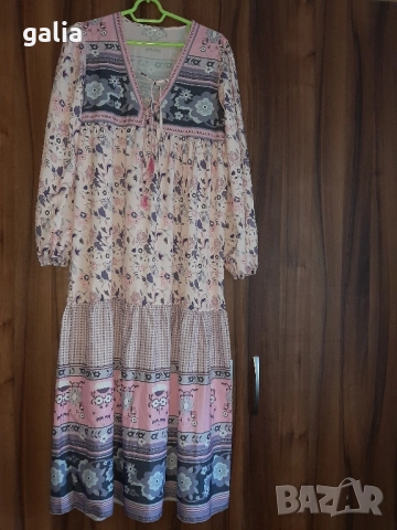 Дълга рокля- размер L, снимка 2 - Рокли - 51664284