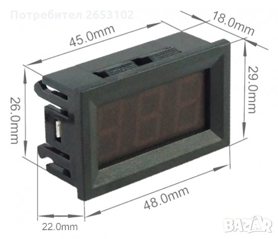 Волтметър за променливо напрежение 220V AC 50V-500V, снимка 2 - Друга електроника - 28612924