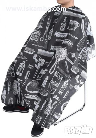 Престилка за подстригване, пелерина за подстригване - ЧЕРЕН ПРИНТ - КОД 3209, снимка 8 - Фризьорски принадлежности - 33570405