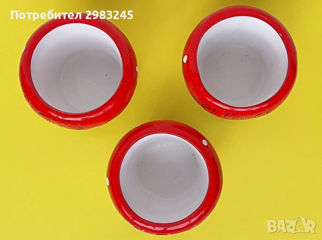 Комплект мини керамични саксии, снимка 4 - Саксии и кашпи - 53399318