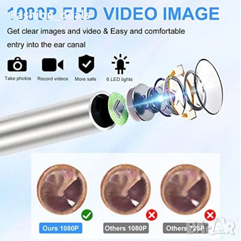 Нов Отоскоп Безжична Ушна Камера Ендоскоп за почистване уши възрастни, снимка 2 - Други - 40654570