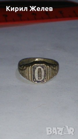 Старинен пръстен сачан ръчна изработка с БУКВА О - 67141, снимка 5 - Антикварни и старинни предмети - 28993409