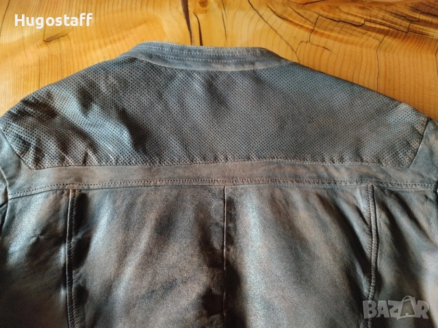 Мъжко Винтидж Cafe Racer Mesh кожено яке MCS Marlboro Classics Л, снимка 6 - Якета - 52484593