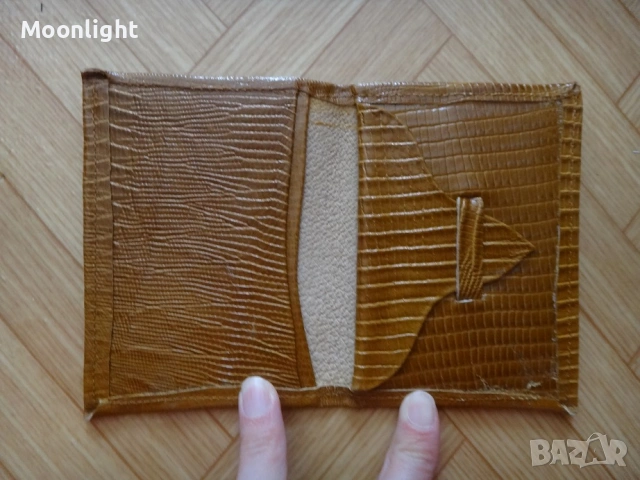 Нов кожен портфейл от едно време, естествена кожа портмоне, соц, ретро, винтидж, старинен, снимка 3 - Портфейли, портмонета - 53134800