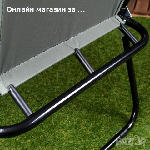 Сгъваем стол за къмпинг, градина , плаж и други, сив, 54 x 44,5 x 72,5 cm 489178, снимка 9 - Градински мебели, декорация  - 53232365