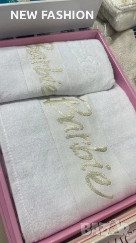 Памучни Хавлии -2бр с Кутия ✨ Barbie ✨ Victoria Secret ✨ Hermes ✨, снимка 5 - Хавлиени кърпи - 50944502