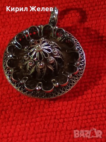 19 ВЕК ФИЛИГРАНЕН СРЕБЪРЕН МЕДАЛЬОН ВИСОКА ПРОБА СРЕБРО с ГРАНУЛАЦИЯ СТАРИННО ГРАДСКО БИЖУ 22216, снимка 5 - Антикварни и старинни предмети - 33046559