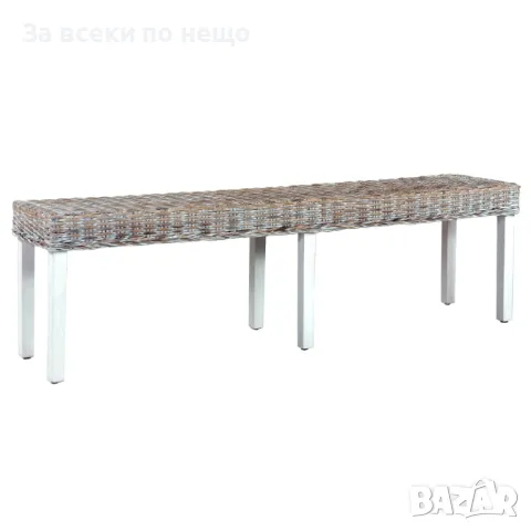 Пейка, 160 см, бяла, естествен кубу ратан и мангово дърво масив Код P257