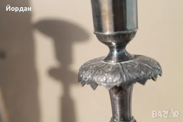 Сребърни свещници, снимка 9 - Антикварни и старинни предмети - 49483729