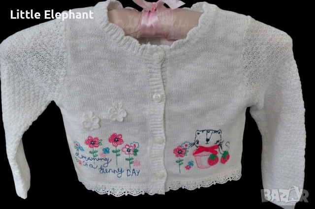 Жилетка за 18-24 мес мом"Dreaming of a funny day",бяла,Англия/нова