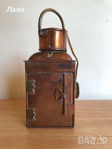 Старинен корабен меден фенер, оригинален , внос от Англия, снимка 3 - Антикварни и старинни предмети - 43381140