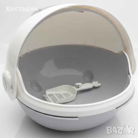 Закрита/Затворена Котешка Тоалетна - 55.4см/49см/41.7см - Сива разцветка - Pet-Interest, снимка 4 - За котки - 52703988
