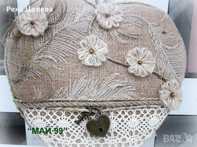 Сърце в зебло и дантела, снимка 4 - Романтични подаръци - 53153022