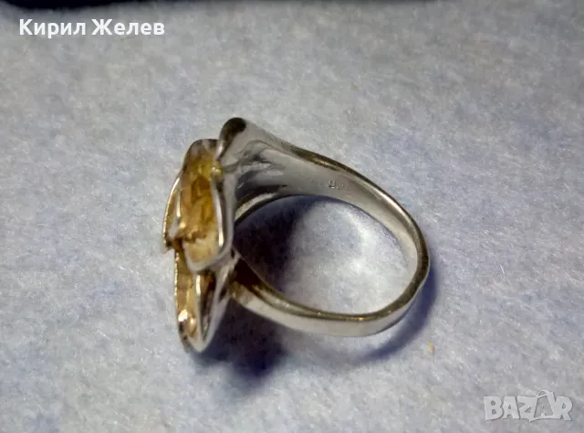 РАЗКОШЕН ФЛОРАЛЕН СРЕБЪРЕН ПРЪСТЕН СРЕБРО 925 с БЯЛА ПОЗЛАТА ХУДОЖЕСТВЕНА БИЖУТЕРСКА ИЗРАБОТКА 49297, снимка 7 - Пръстени - 49866081