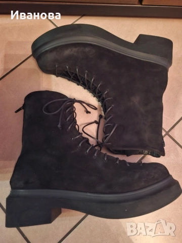 Нови красиви боти/кубинки естествен велур, снимка 3 - Дамски боти - 52519877