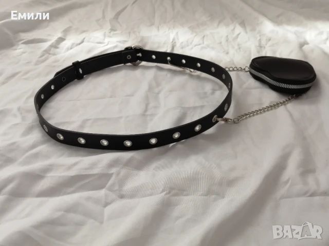 Комплект дамски кожен колан и чантичка сърце , снимка 16 - Колани - 51075547