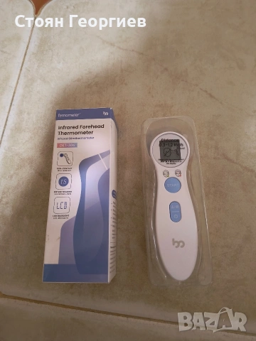 Термометър за чело за възрастни и деца, безконтактен сензорен инфрачервен LCD дисплей,