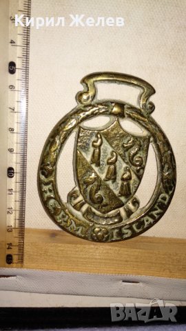 HERM ISCAND Старо БРОНЗОВО ДЕКОРАТИВНО АРТ ПАНО - ГЕРБ за СТЕНА АНГЛИЯ 33984, снимка 10 - Пана - 38928047