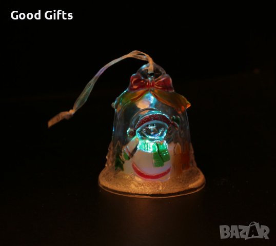 Комплект 6 броя Светещи коледни камбани, Коледна украса