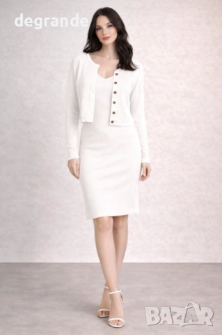 Дамски комплект 2 части Фино Плетиво, снимка 2 - Рокли - 52849098