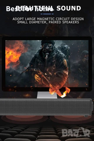 ROBOTE Bluetooth 5.0 стерео  саундбар за телевизор ,домашно кино, компютър, лаптоп, смартфон, MP3, M, снимка 8 - Тонколони - 51063891