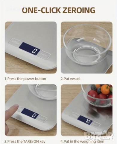 цифрова кухненска везна Неръждаема точност 0,01г/5кг храна/мляко/ядки, снимка 9 - Рутери - 42944091