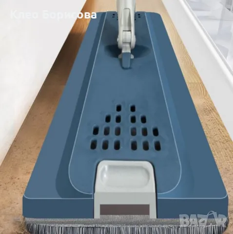 Комплект за почистване с плосък моп и кофа със система за изстискване, снимка 3 - Мопове, кофи, четки и метли - 49364146