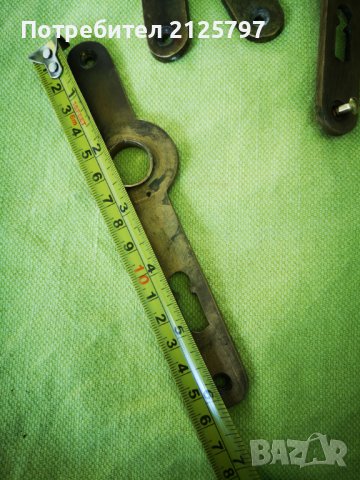 4бр. Месингови дръжки за врата шилд, два комплекта + крепежи, снимка 5 - Антикварни и старинни предмети - 39040668