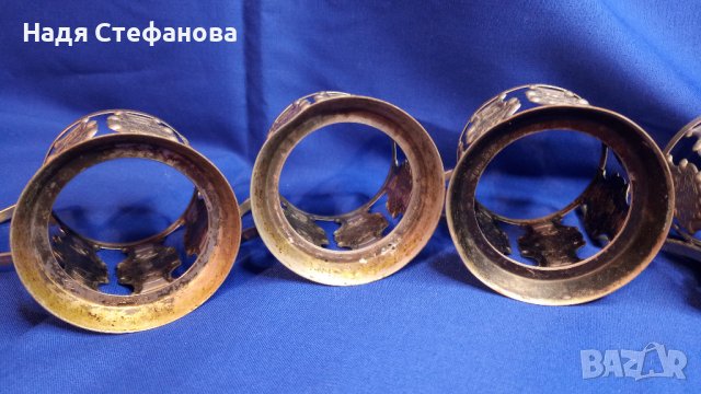 Класически руски подстакана за стъклени чаши за чай, масивни 6 бр, снимка 4 - Чаши - 44004166
