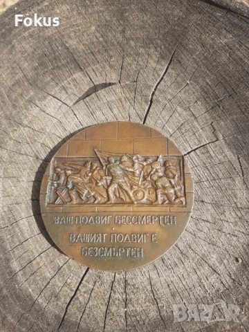 Бронзов настолен медал плакет Русия, снимка 3 - Антикварни и старинни предмети - 53294885