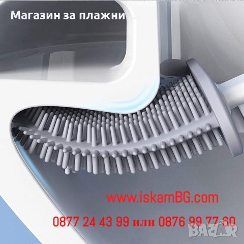 Четка за тоалетна от силикон с поставка | Силиконова четка за тоалетна чиния със стойка - КОД 3858, снимка 3 - Други стоки за дома - 40049516