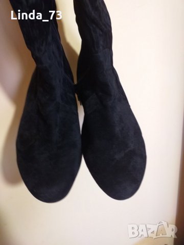 Дам.ботуши-/изк.велур/-чизми-№39-цвят-черен. Закупени от Италия., снимка 3 - Дамски ботуши - 22315371