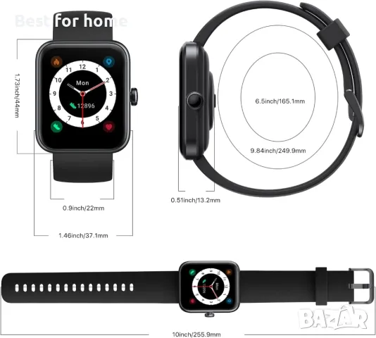 UMIDIGI UFit Pro(44 мм) Смарт часовник- фитнес тракер, снимка 7 - Смарт гривни - 48371865