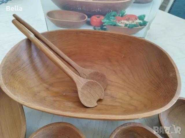 Дървени комплекти за салата , снимка 6 - Прибори за хранене, готвене и сервиране - 49563823