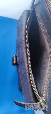 Винтидж мъжка чанта през рамо естествена кожа, снимка 4 - Чанти - 49243377