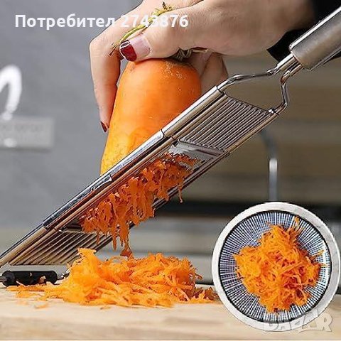 Мултифункционално ренде-слайсър с три приставки,Неръждаема стома,35Х8,5см, снимка 7 - Аксесоари за кухня - 43830532