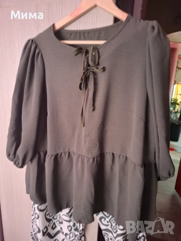 Сет от блуза и панталони в зелен цвят, снимка 3 - Блузи - 51250685