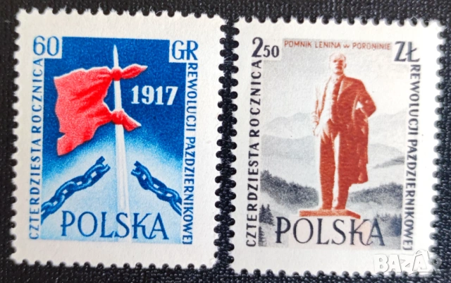 Полша, 1957 г. - лот марки на тема спорт, цветя, изкуство, музика, самолет, личности, кораб и др., снимка 10 - Филателия - 53303130