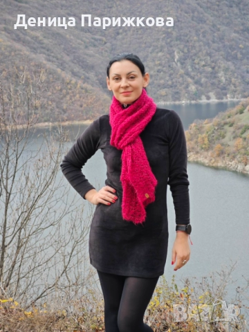 Ръчно плетен шал на една кука модел "Романтик", снимка 8 - Шалове - 52770840