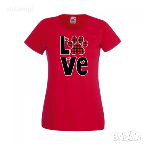 Дамска тениска Свети Валентин Love Dog Paw, снимка 5 - Тениски - 35647235