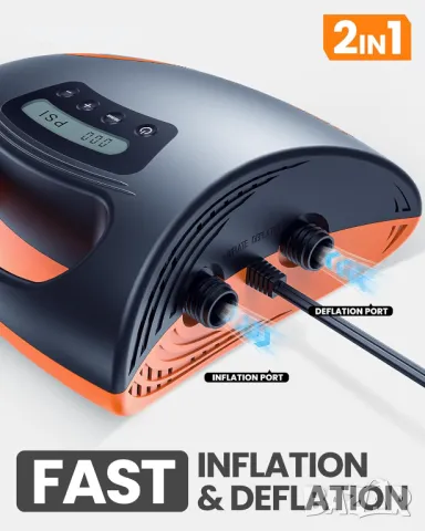 Електрическа въздушна помпа/SUP помпа Високо налягане с 20 PSI 12 V, снимка 3 - Водни спортове - 49759355