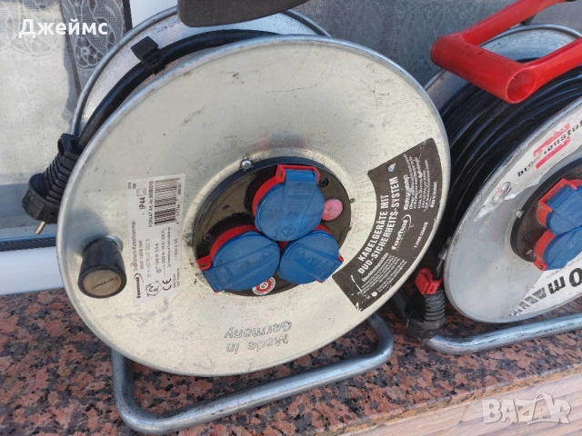 Удължител Немски / разклонител / Макара 40 метра с 3 гнезда , снимка 3 - Други инструменти - 52532490