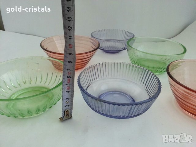 Стъклени купички цветно стъкло, снимка 4 - Антикварни и старинни предмети - 32329010