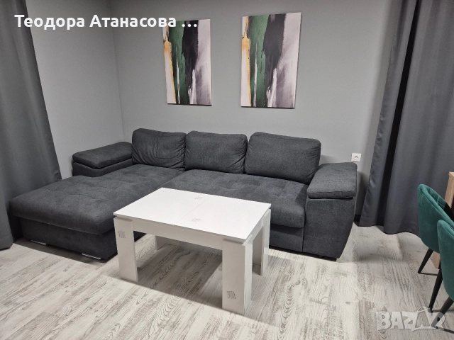 Разтегателна холна маса, бял гланц. , снимка 2 - Маси - 52931511