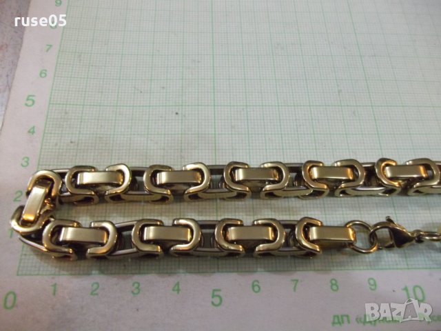 Синджир жълт имитационна бижутерия - 114 гр., снимка 2 - Колиета, медальони, синджири - 27158503