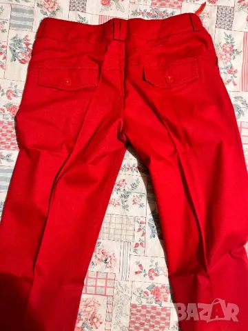 Червен дамски памучен панталон, снимка 3 - Панталони - 47512858