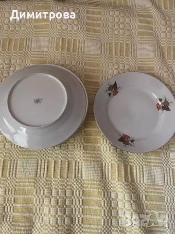 Чинии със златен кант за основно ястие - 5 бр., снимка 3 - Чинии - 50349605